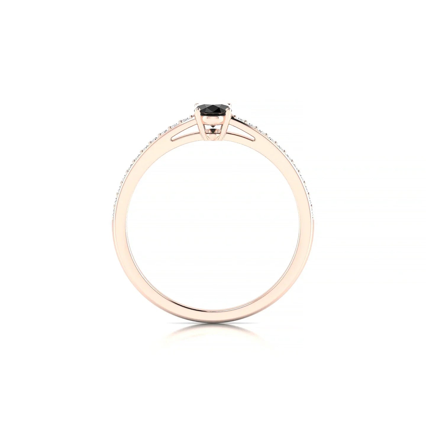 Promise | 18k Rose Gold 6 x 4 mm Oval Black Diamond Ring