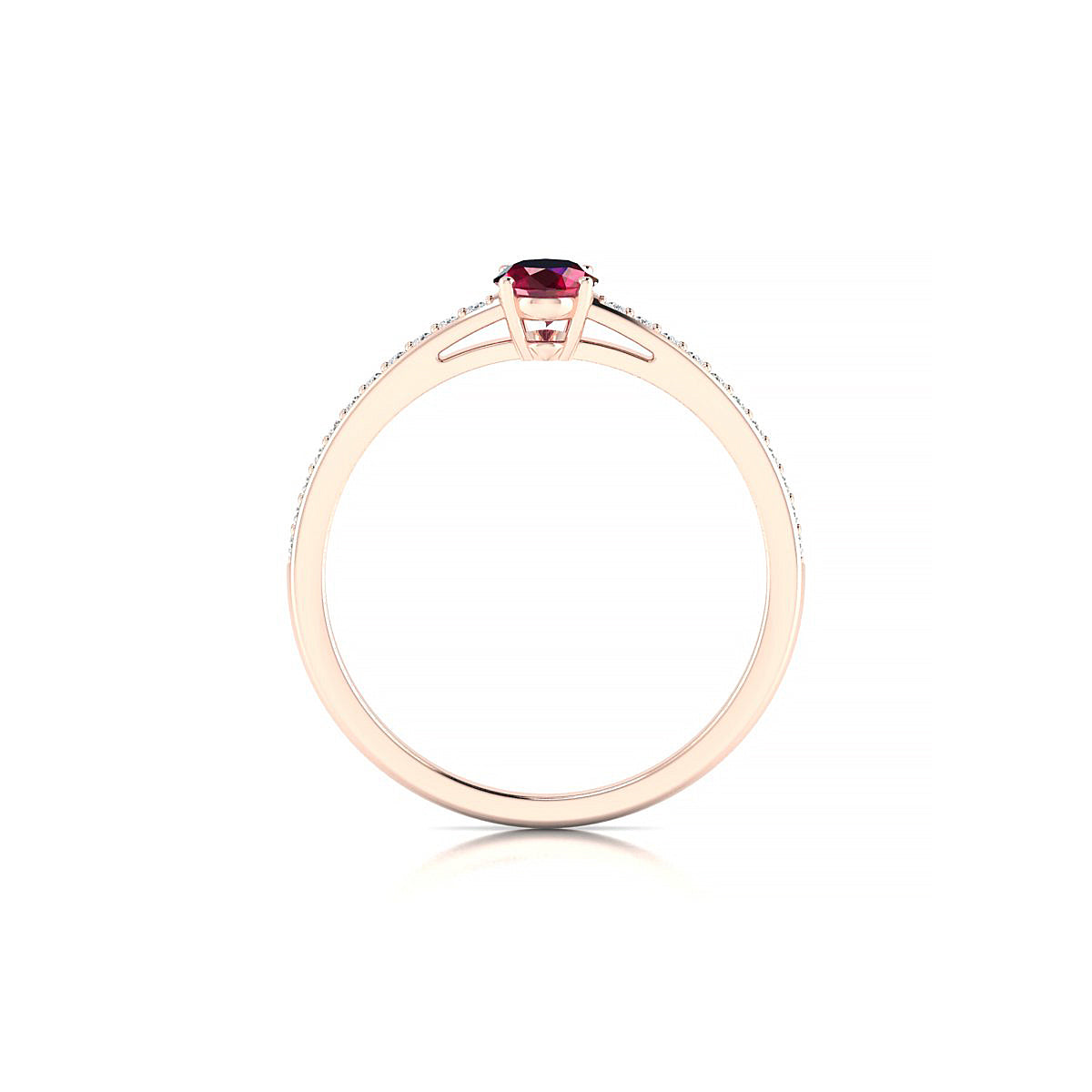 Promise | 18k Rose Gold 6 x 4 mm Oval Ruby Ring