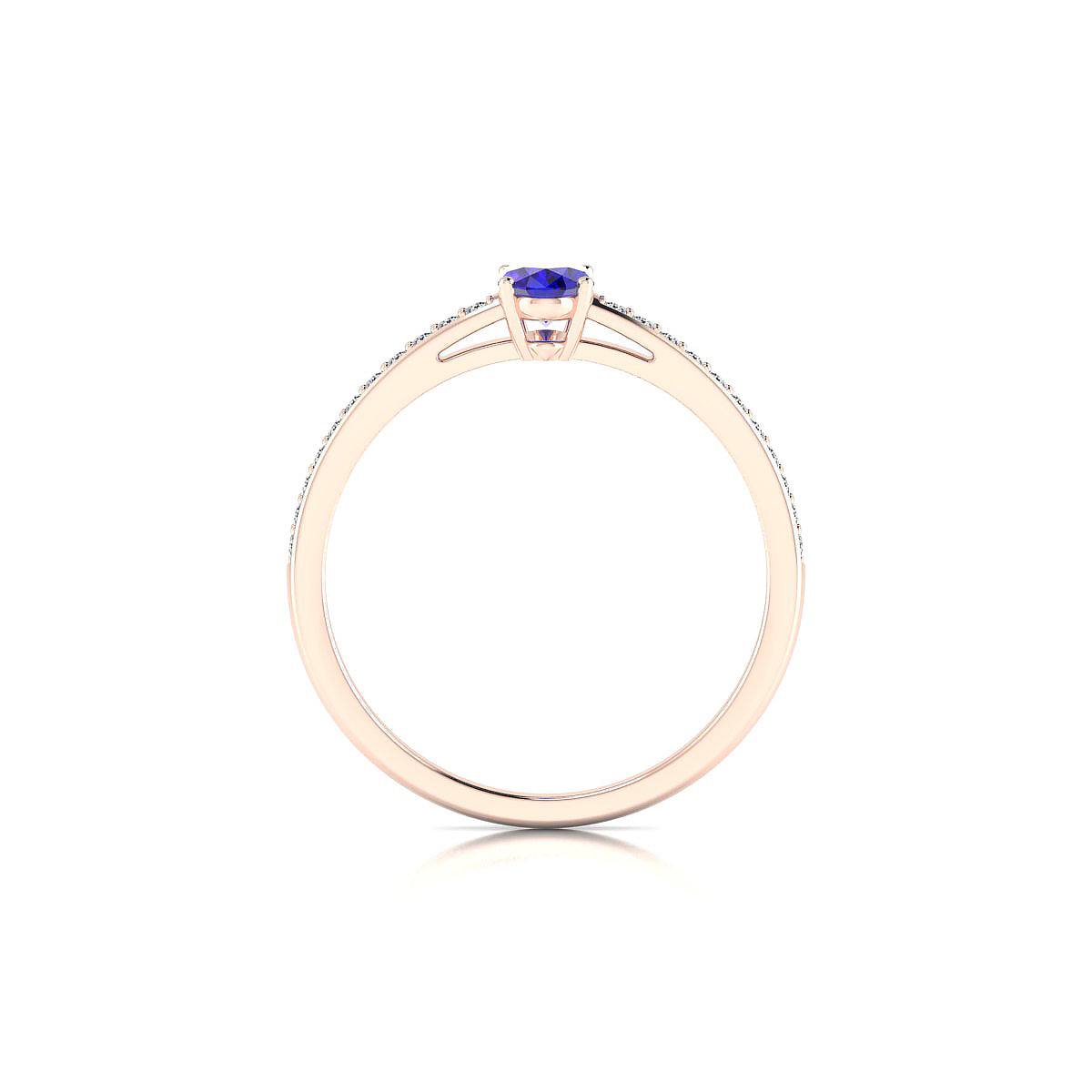 Promise | 18k Rose Gold 6 x 4 mm Oval Tanzanite Ring