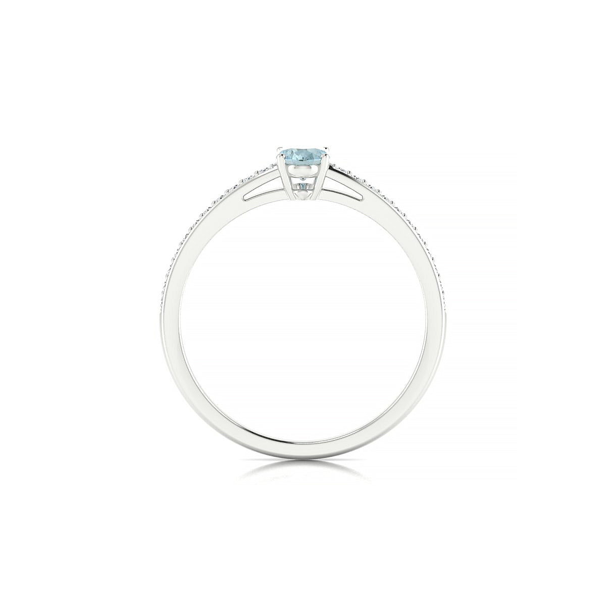 Promise | 18k White Gold 6 x 4 mm Oval Aquamarine Ring