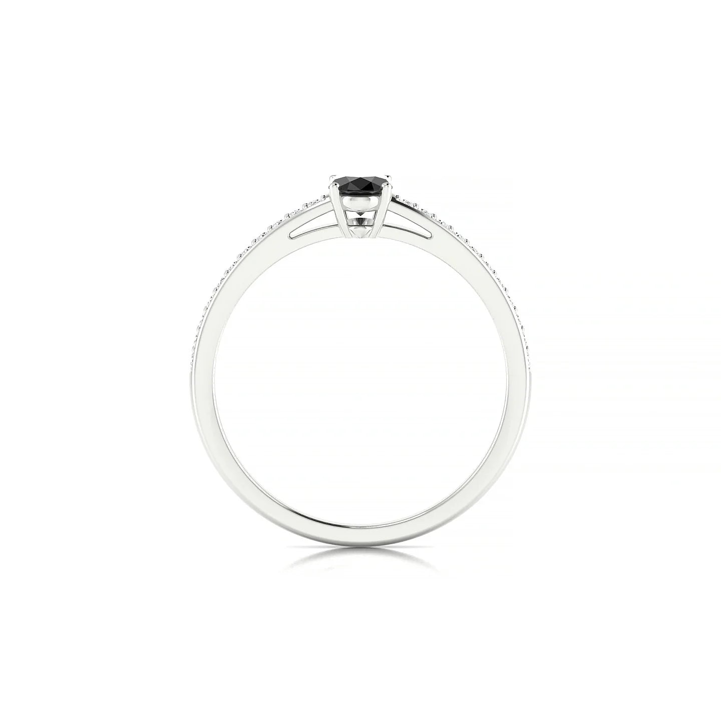 Promise | 18k White Gold 6 x 4 mm Oval Black Diamond Ring