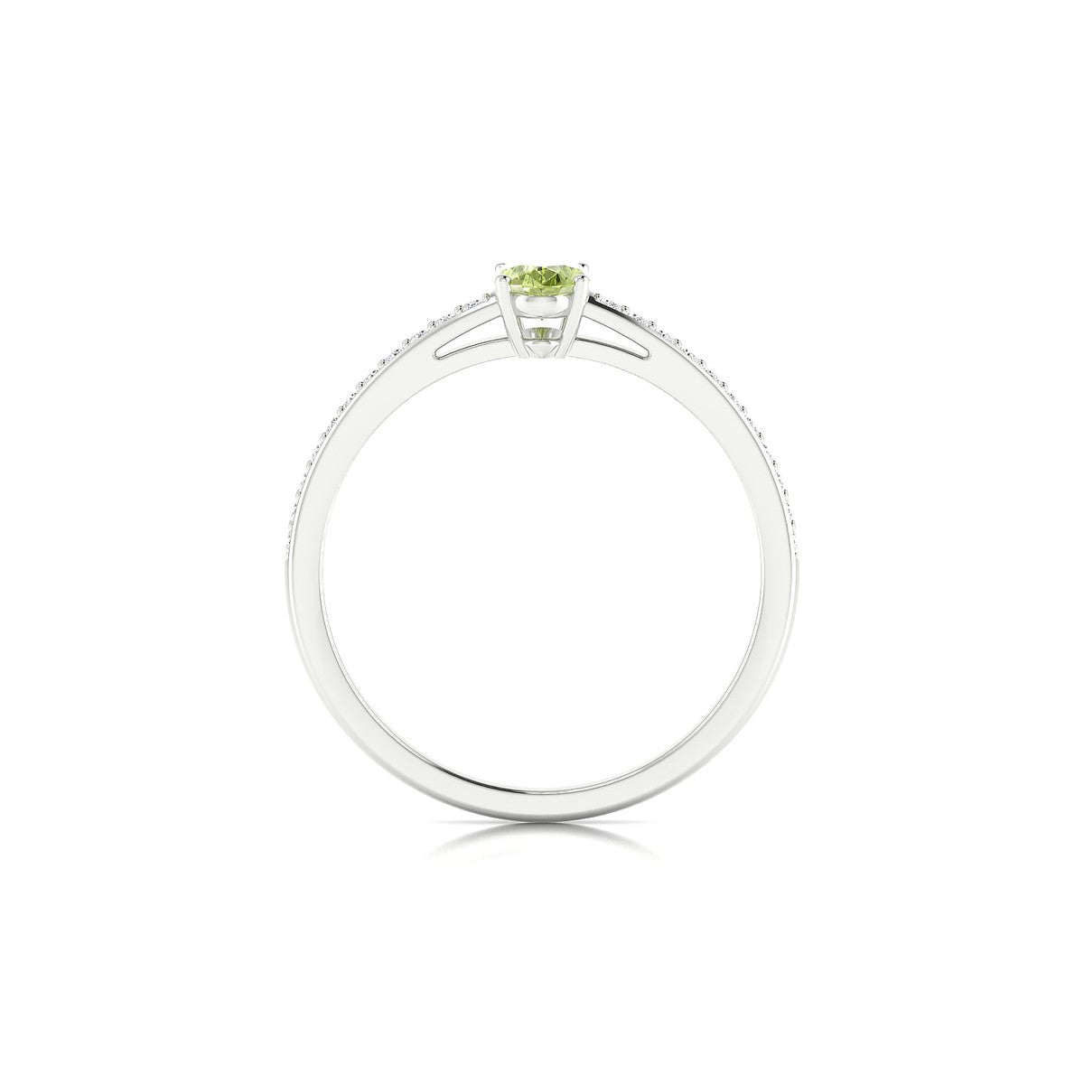 Promise | 18k White Gold 6 x 4 mm Oval Peridot Ring