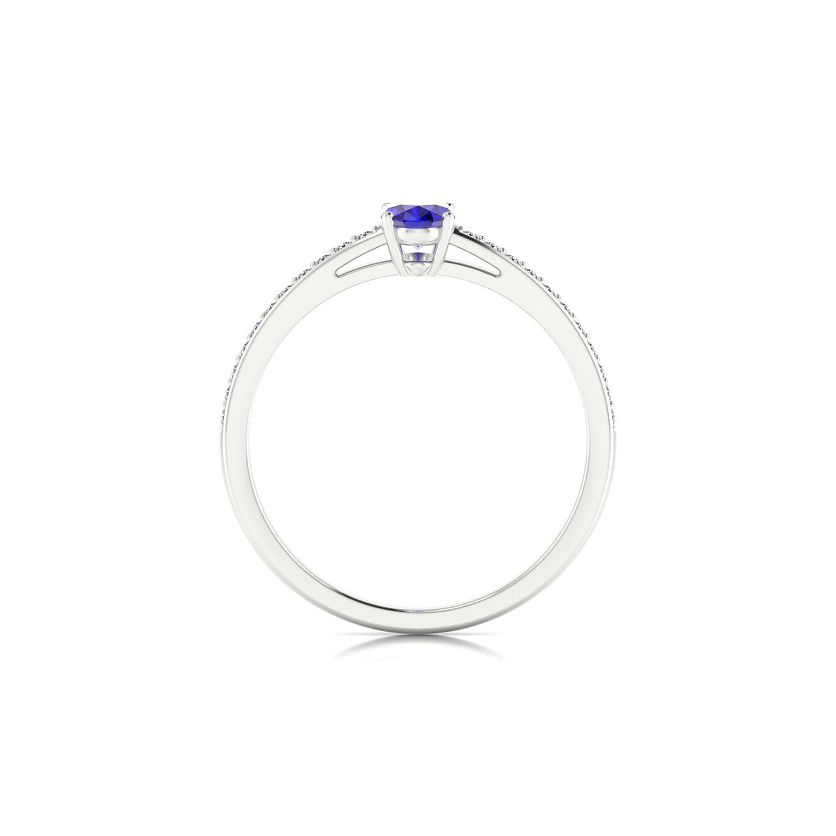 Promise | 18k White Gold 6 x 4 mm Oval Tanzanite Ring