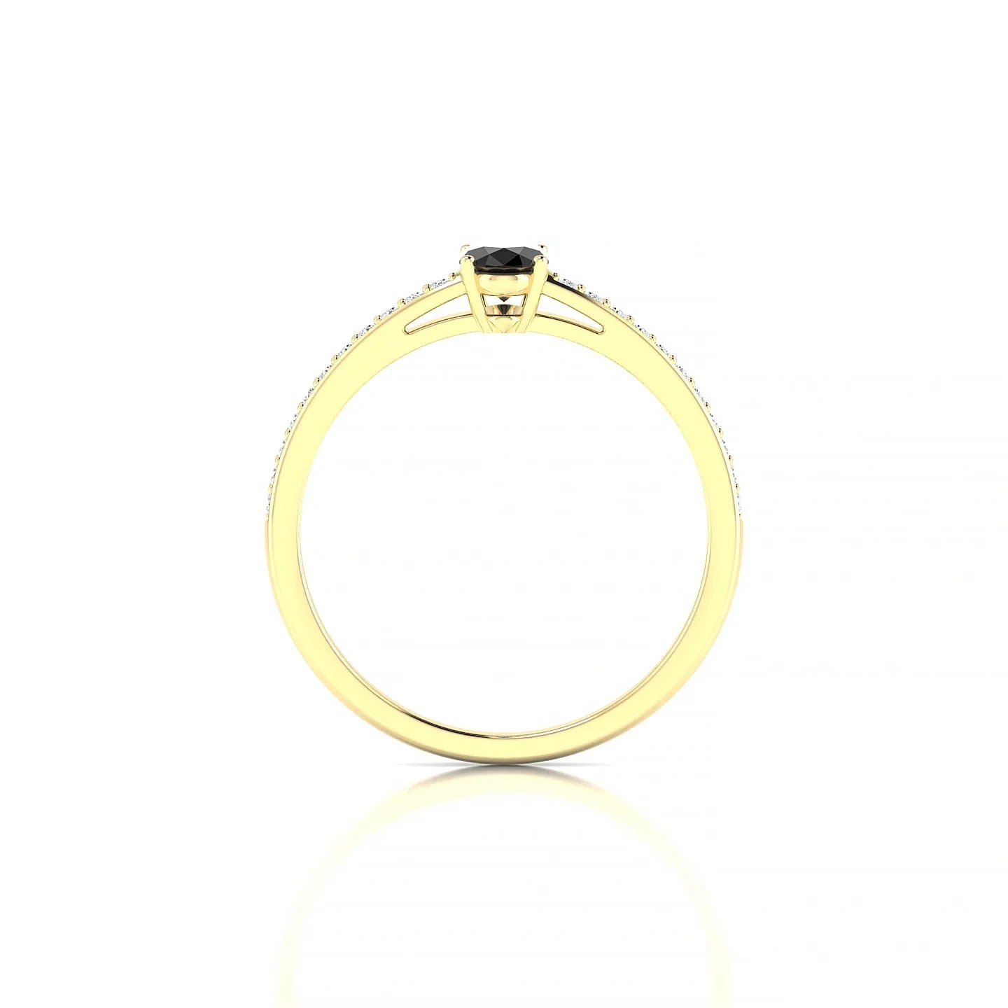Promise | 18k Yellow Gold 6 x 4 mm Oval Black Diamond Ring