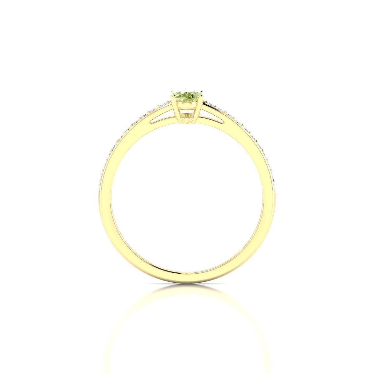 Promise | 18k Yellow Gold 6 x 4 mm Oval Peridot Ring