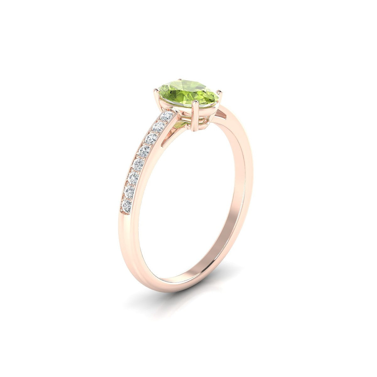 Promise | 18k Rose Gold 7 x 5 mm Oval Peridot Ring