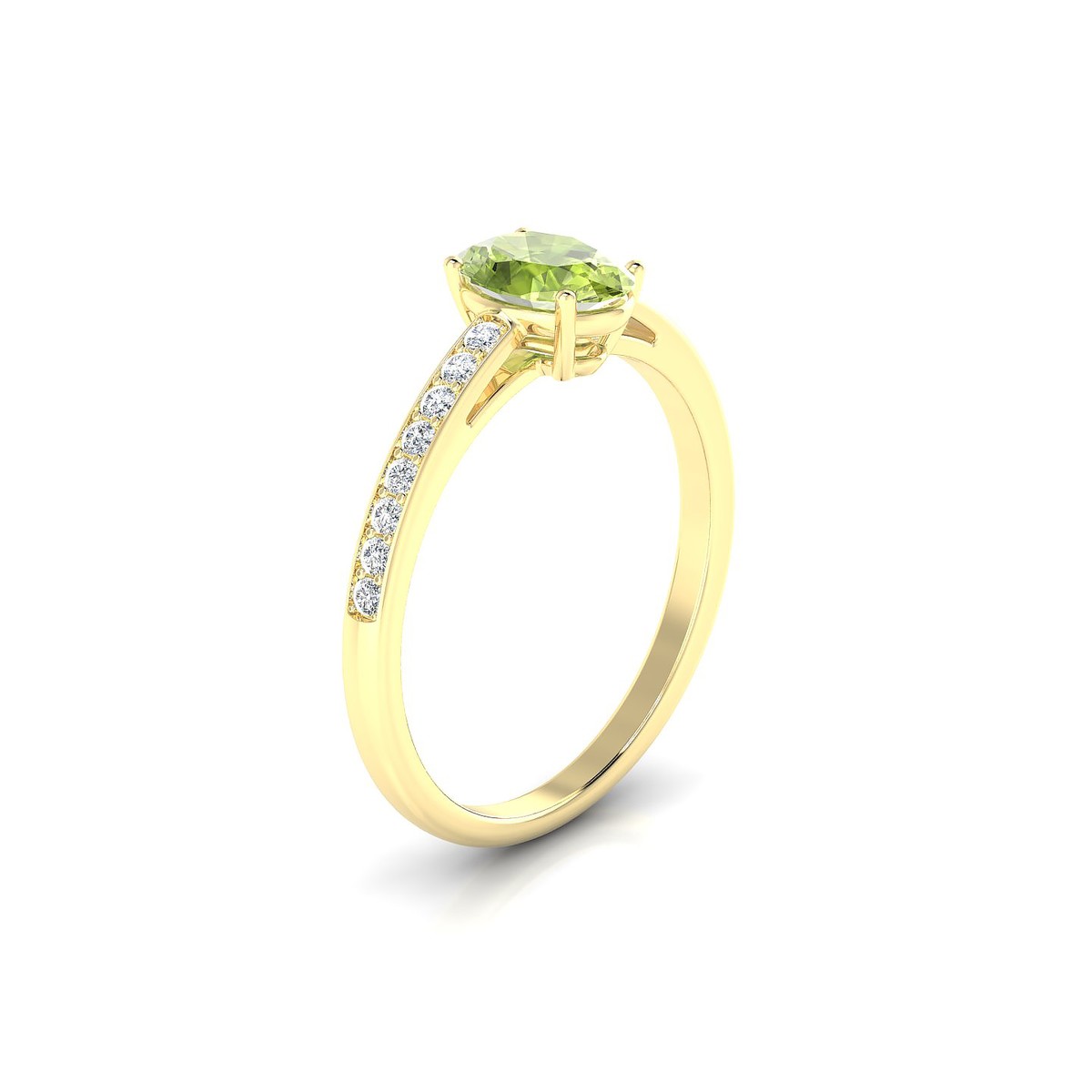Promise | 18k Yellow Gold 7 x 5 mm Oval Peridot Ring
