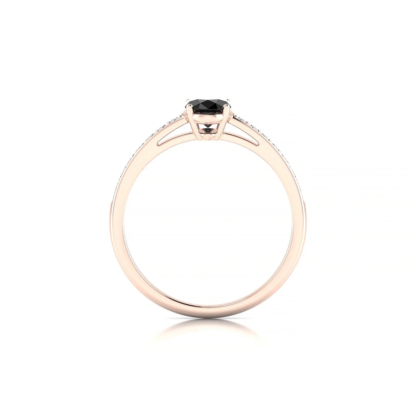 Promise | 18k Rose Gold 7 x 5 mm Oval Black Diamond Ring