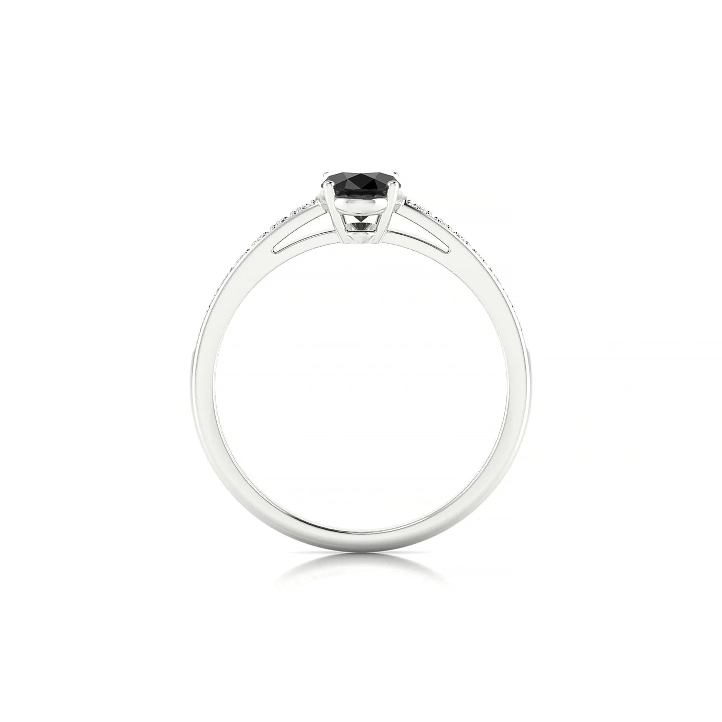 Promise | 18k White Gold 7 x 5 mm Oval Black Diamond Ring