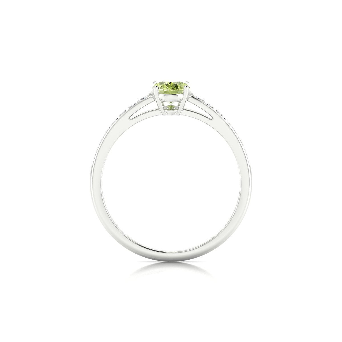 Promise | 18k White Gold 7 x 5 mm Oval Peridot Ring