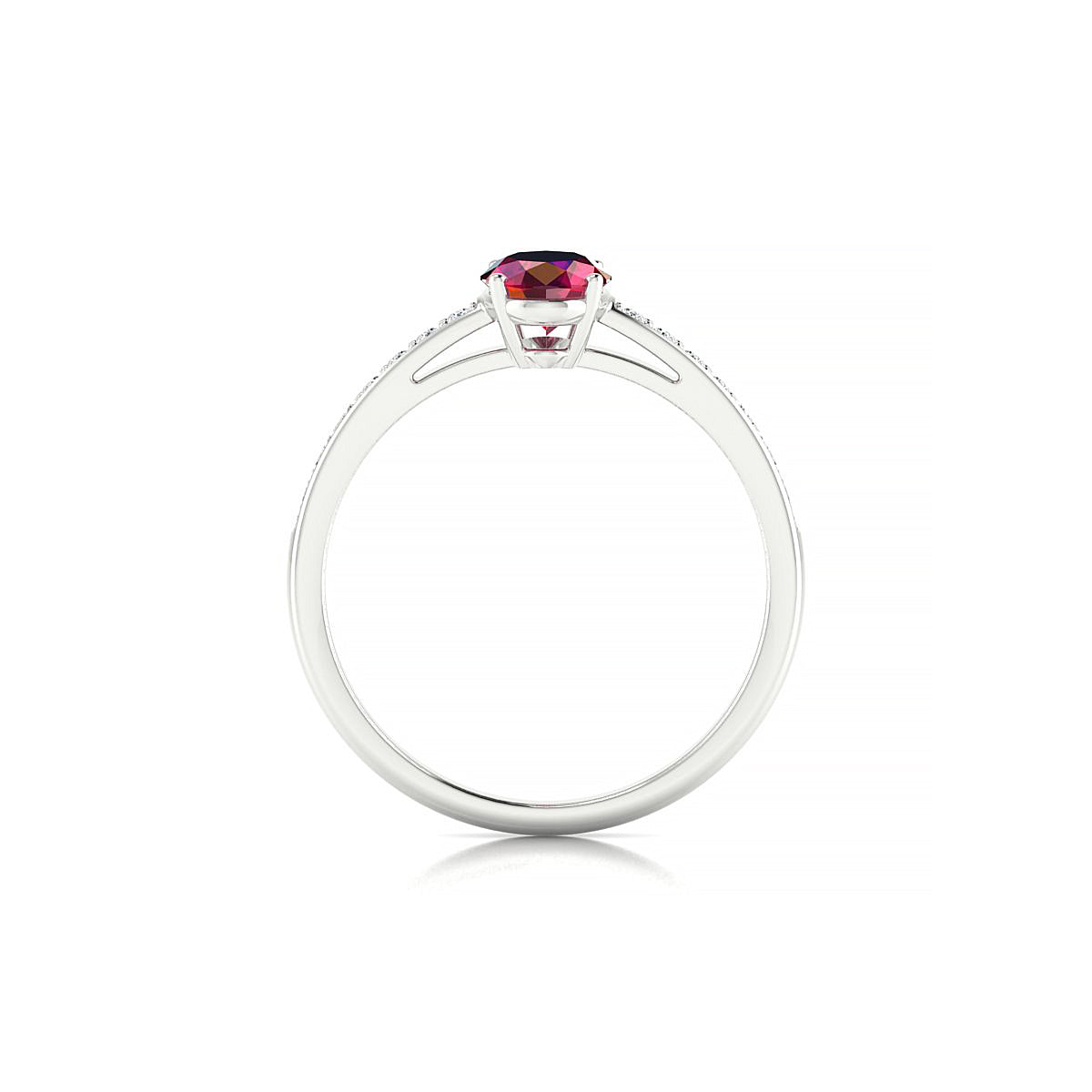 Promise | 18k White Gold 7 x 5 mm Oval Ruby Ring