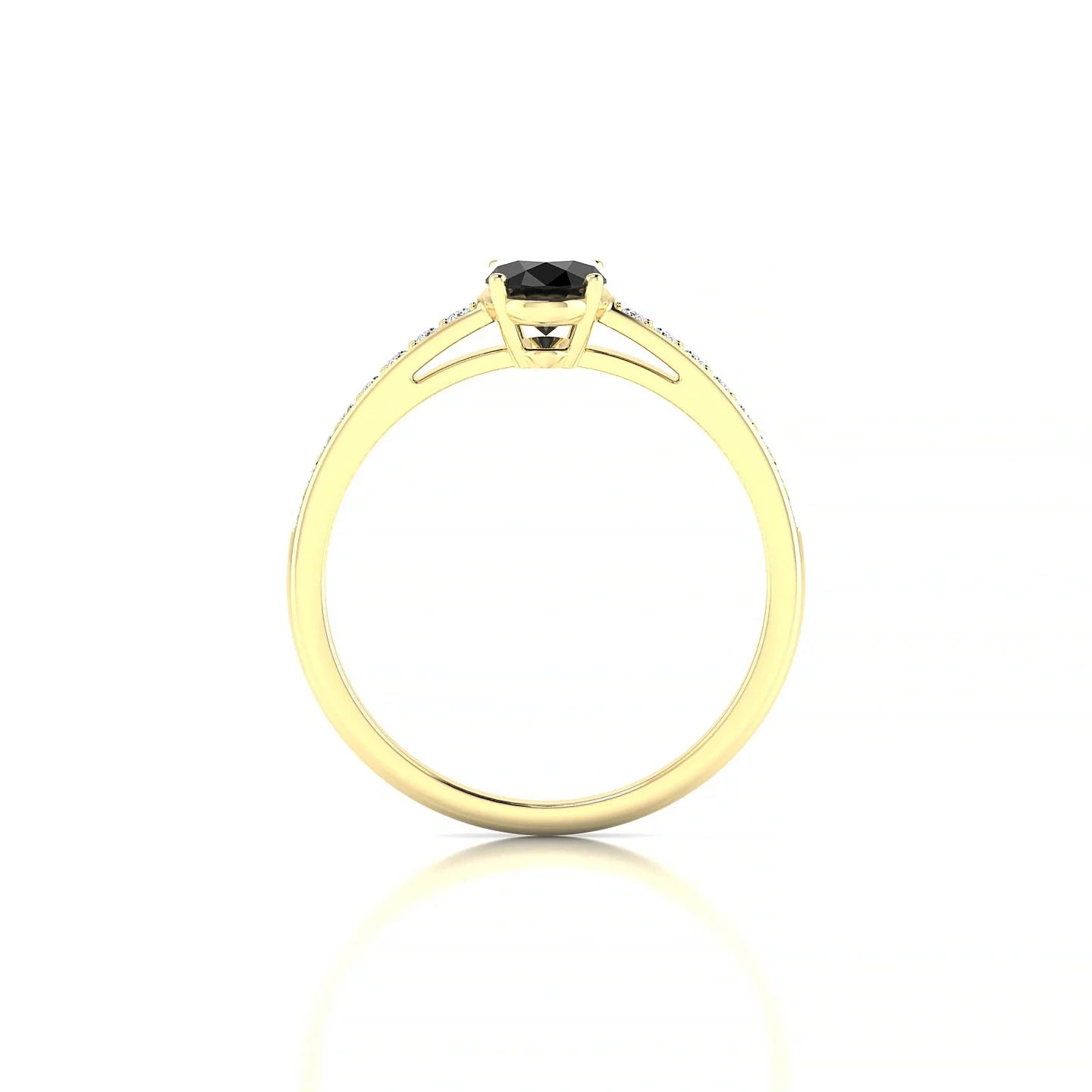Promise | 18k Yellow Gold 7 x 5 mm Oval Black Diamond Ring