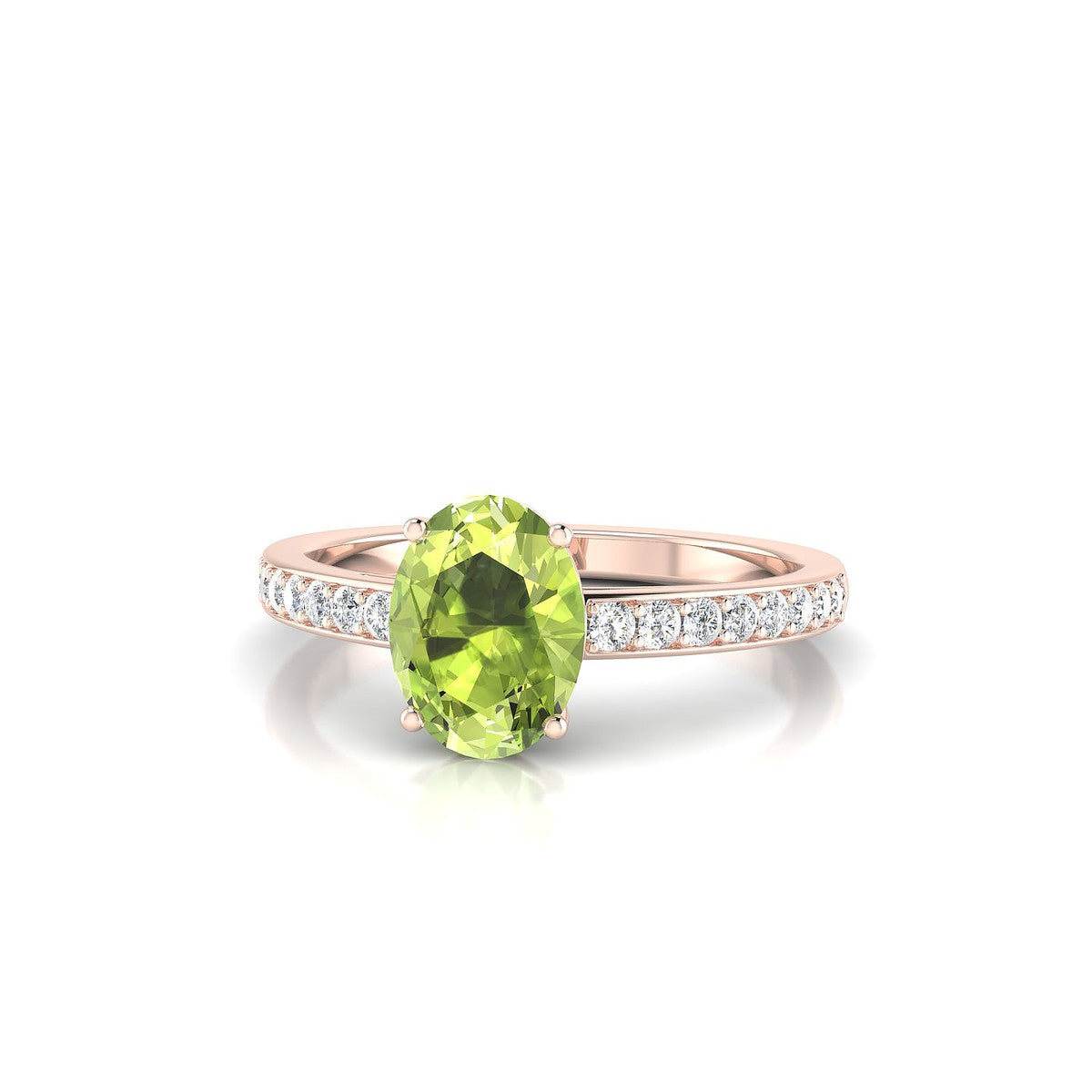Promise | 18k Rose Gold 8 x 6 mm Oval Peridot Ring