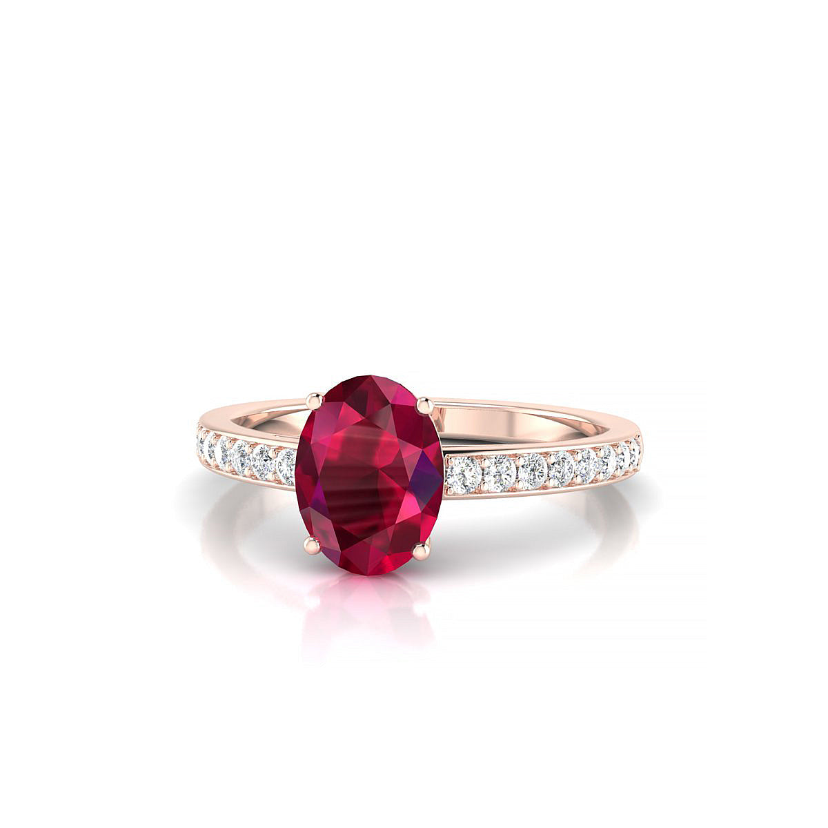 Promise | 18k Rose Gold 8 x 6 mm Oval Ruby Ring