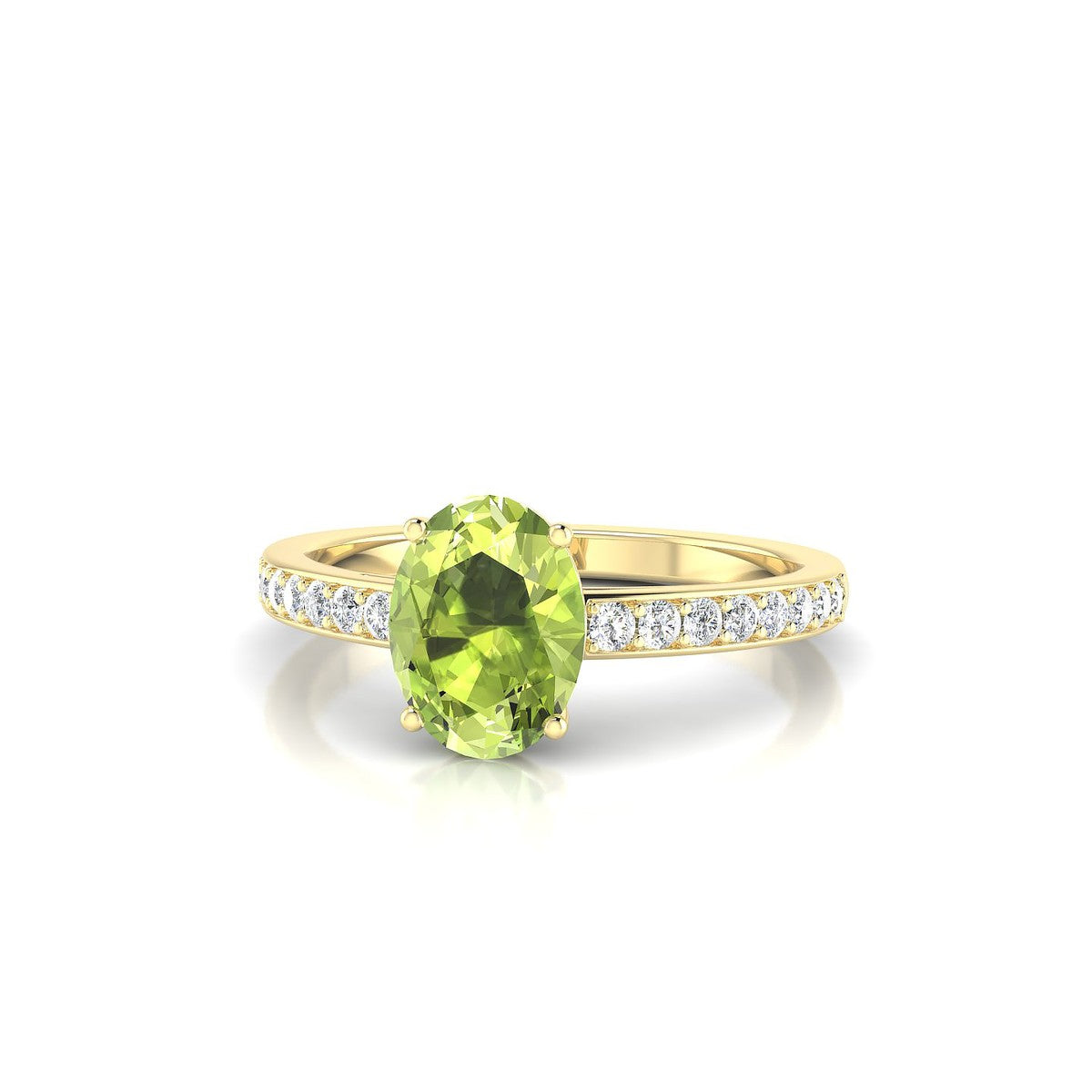 Promise | 18k Yellow Gold 8 x 6 mm Oval Peridot Ring