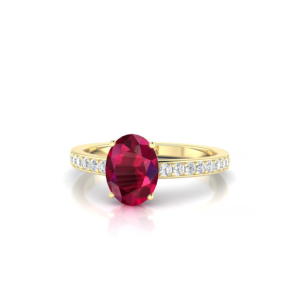 Promise | 18k Yellow Gold 8 x 6 mm Oval Ruby Ring