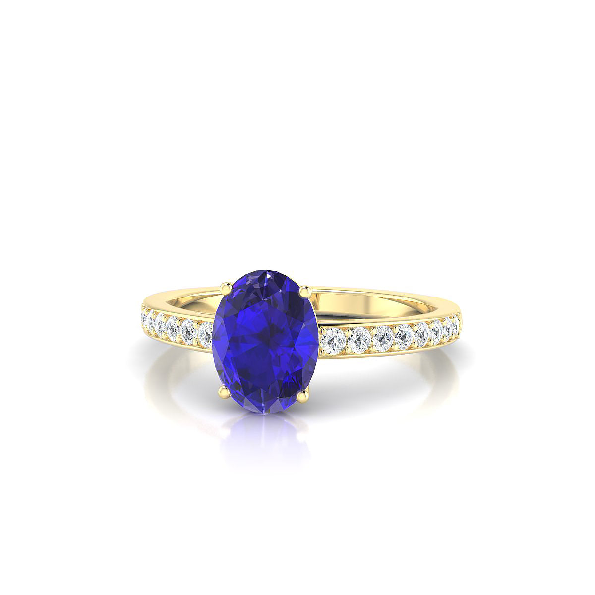 Promise | 18k Yellow Gold 8 x 6 mm Oval Tanzanite Ring