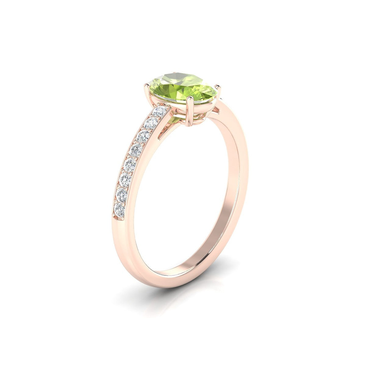 Promise | 18k Rose Gold 8 x 6 mm Oval Peridot Ring