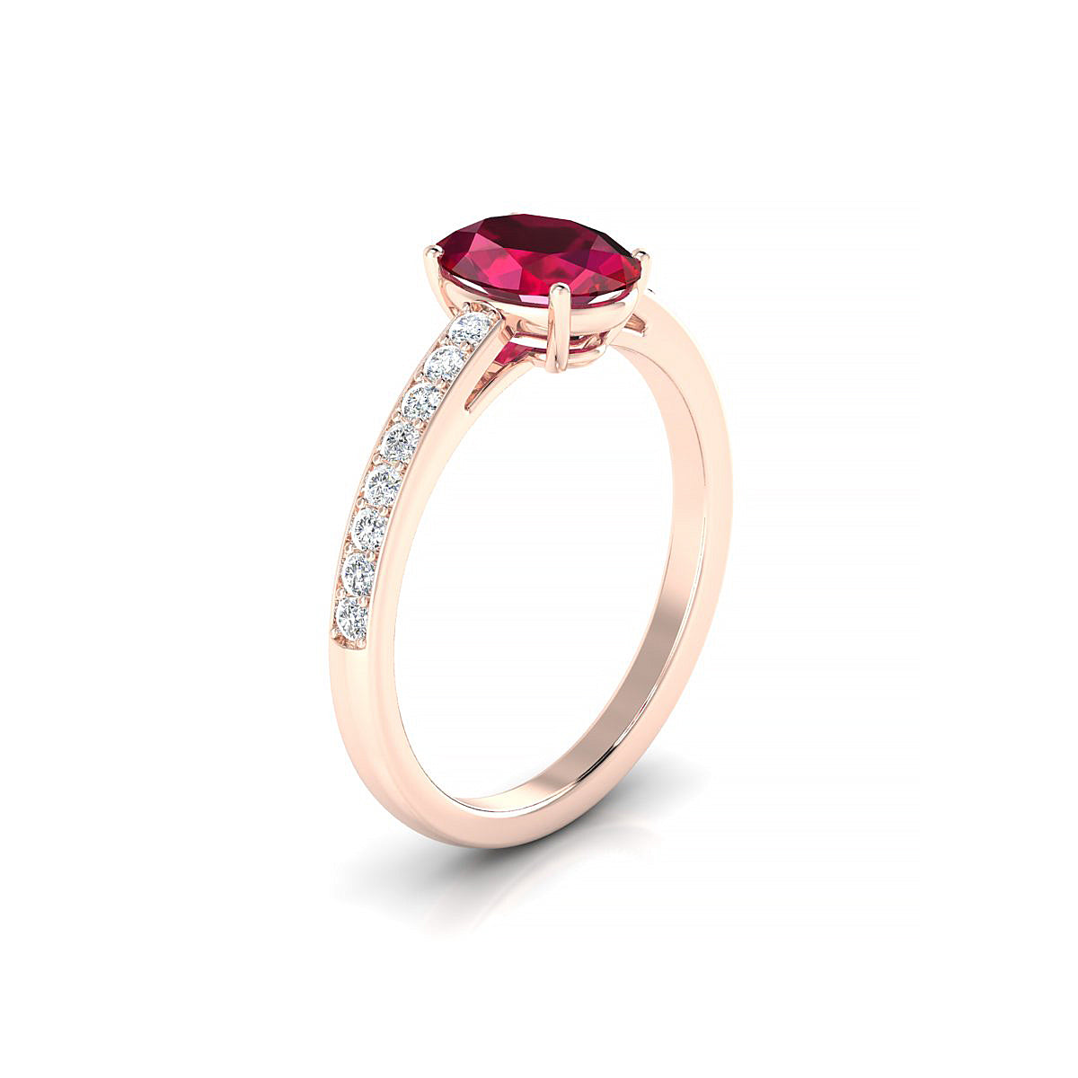Promise | 18k Rose Gold 8 x 6 mm Oval Ruby Ring