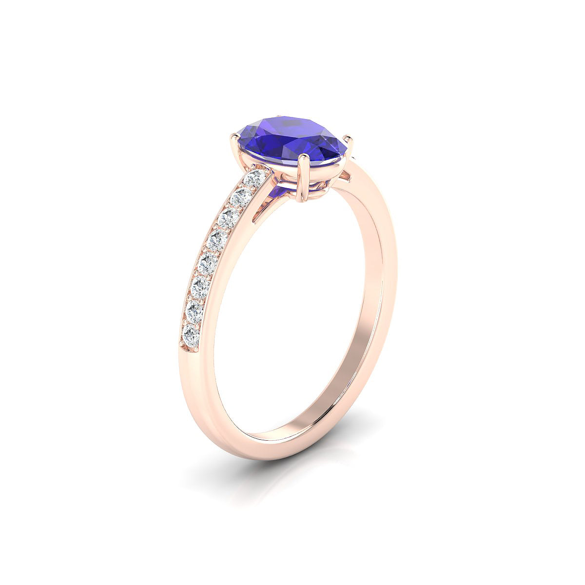 Promise | 18k Rose Gold 8 x 6 mm Oval Tanzanite Ring