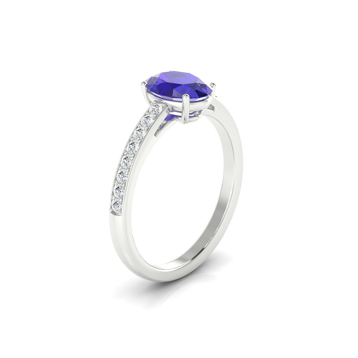 Promise | 18k White Gold 8 x 6 mm Oval Tanzanite Ring