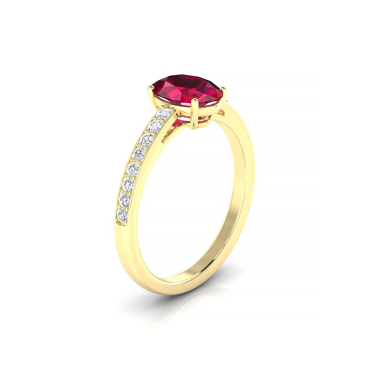 Promise | 18k Yellow Gold 8 x 6 mm Oval Ruby Ring