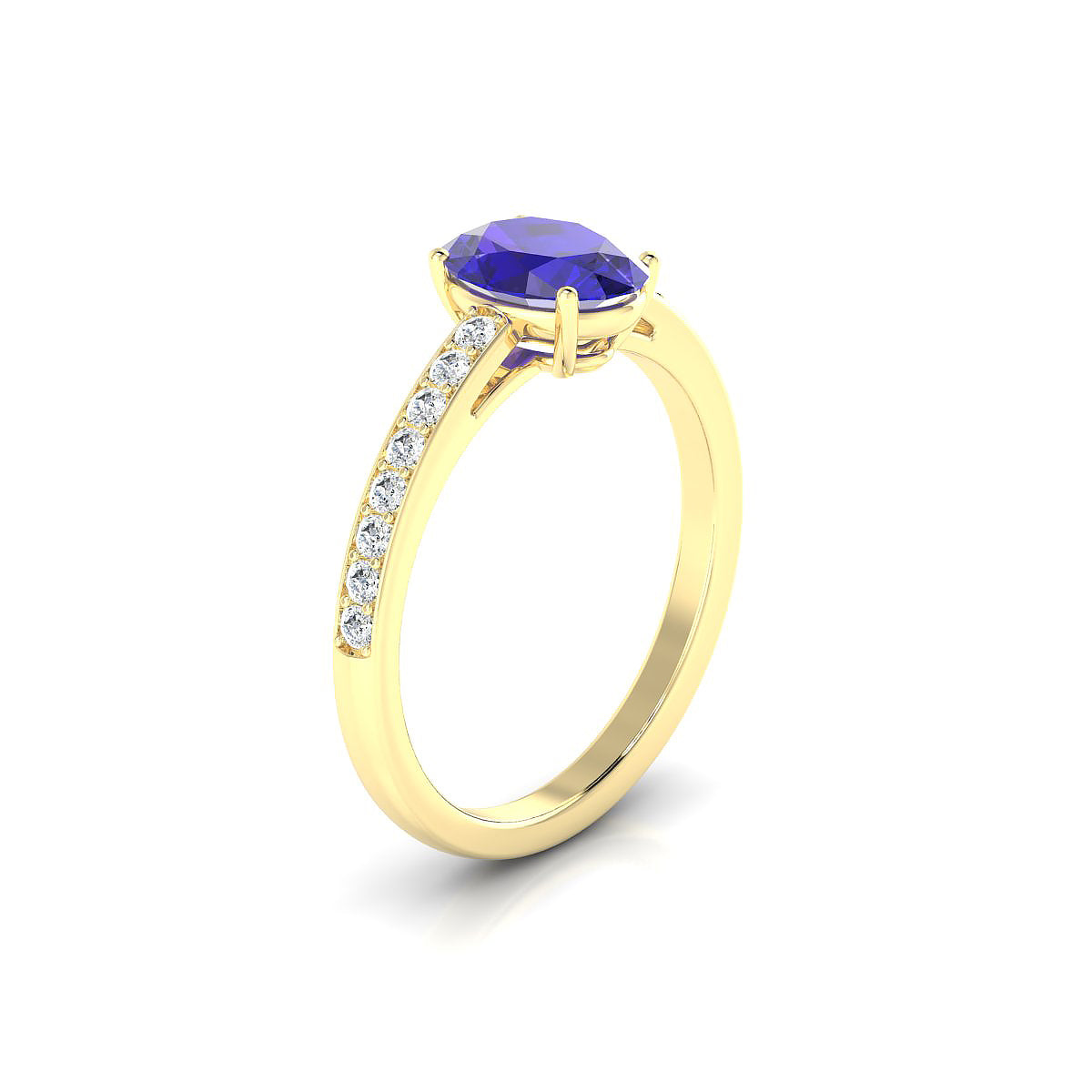 Promise | 18k Yellow Gold 8 x 6 mm Oval Tanzanite Ring