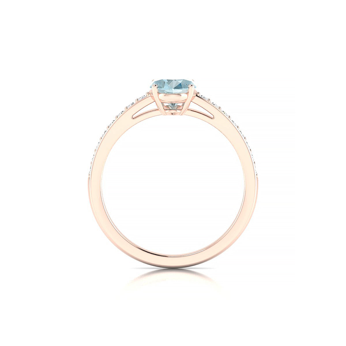 Promise | 18k Rose Gold 8 x 6 mm Oval Aquamarine Ring