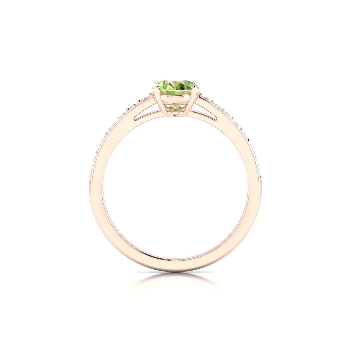 Promise | 18k Rose Gold 8 x 6 mm Oval Peridot Ring