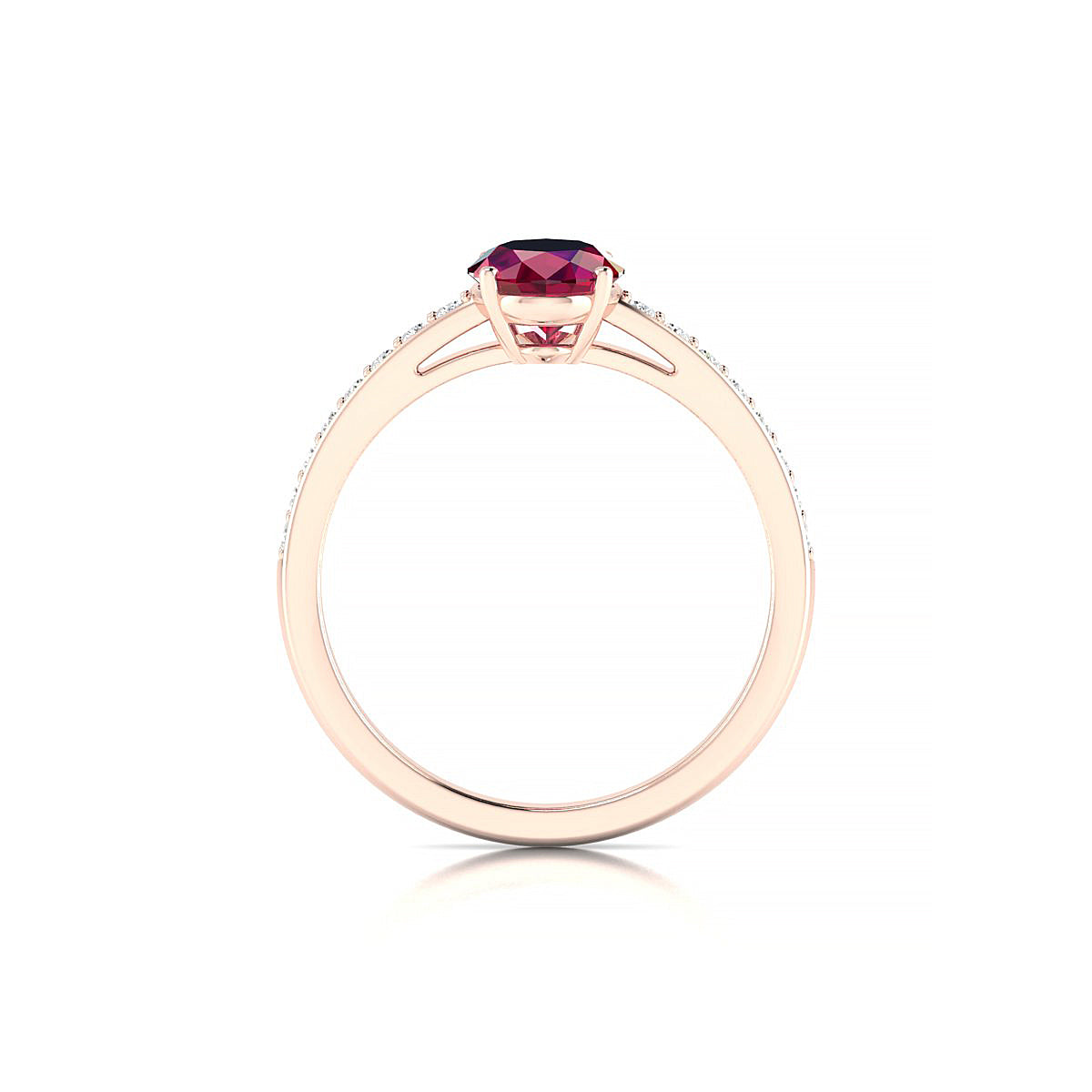 Promise | 18k Rose Gold 8 x 6 mm Oval Ruby Ring
