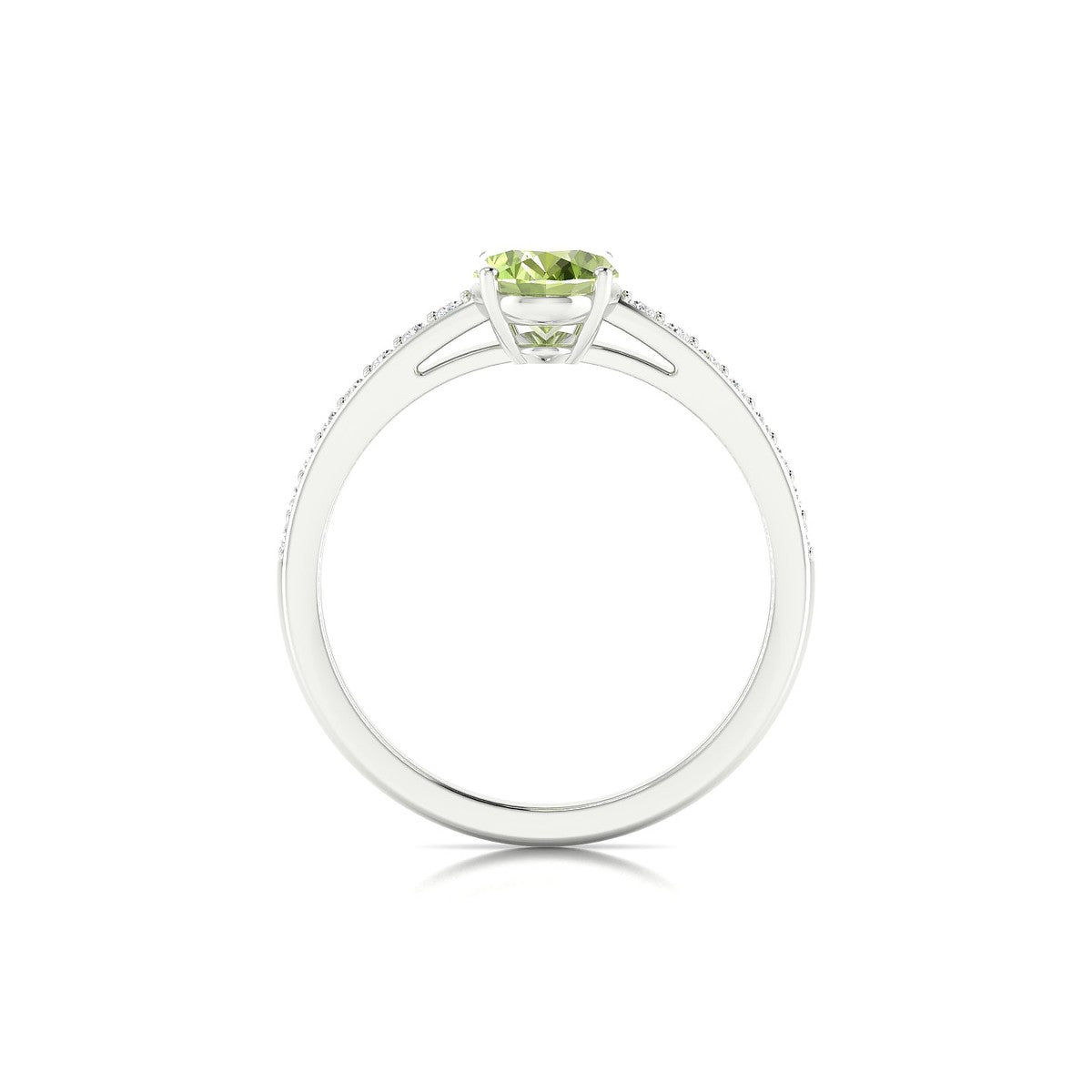 Promise | 18k White Gold 8 x 6 mm Oval Peridot Ring