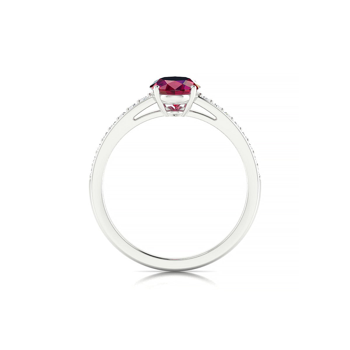 Promise | 18k White Gold 8 x 6 mm Oval Ruby Ring