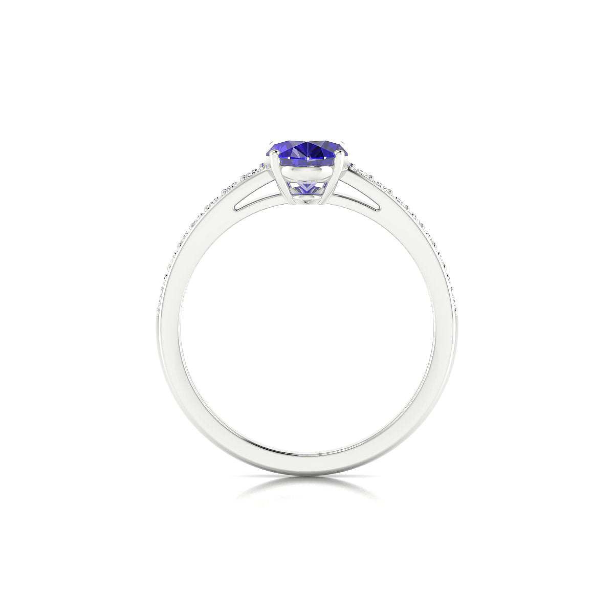 Promise | 18k White Gold 8 x 6 mm Oval Tanzanite Ring
