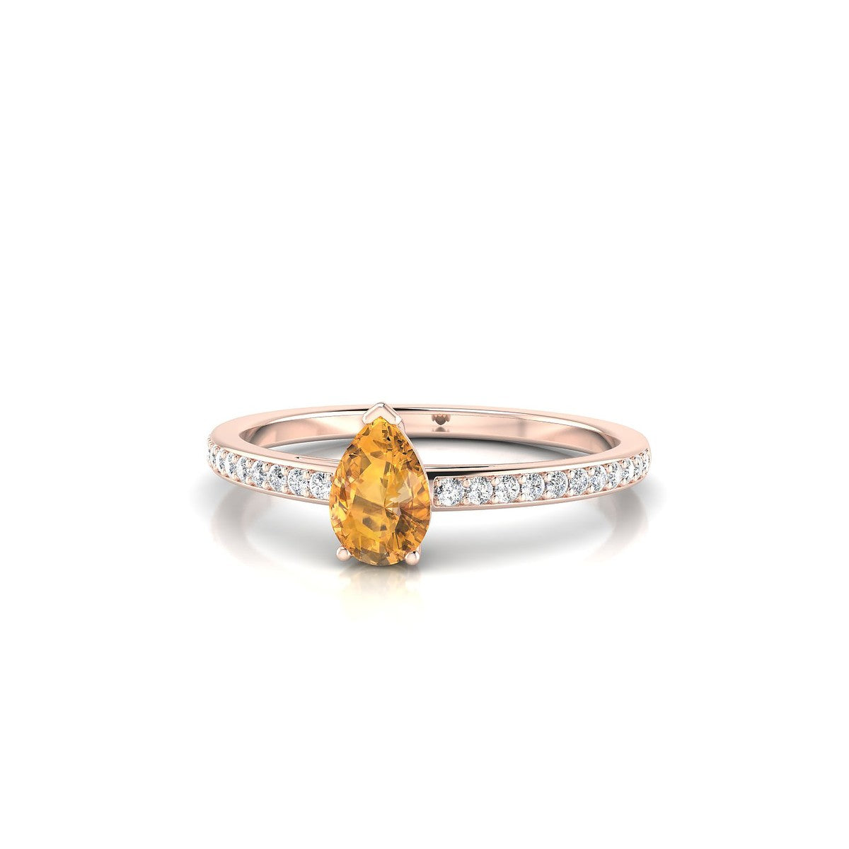 Promise | 18k Rose Gold 6 x 4 mm Pear Citrine Ring