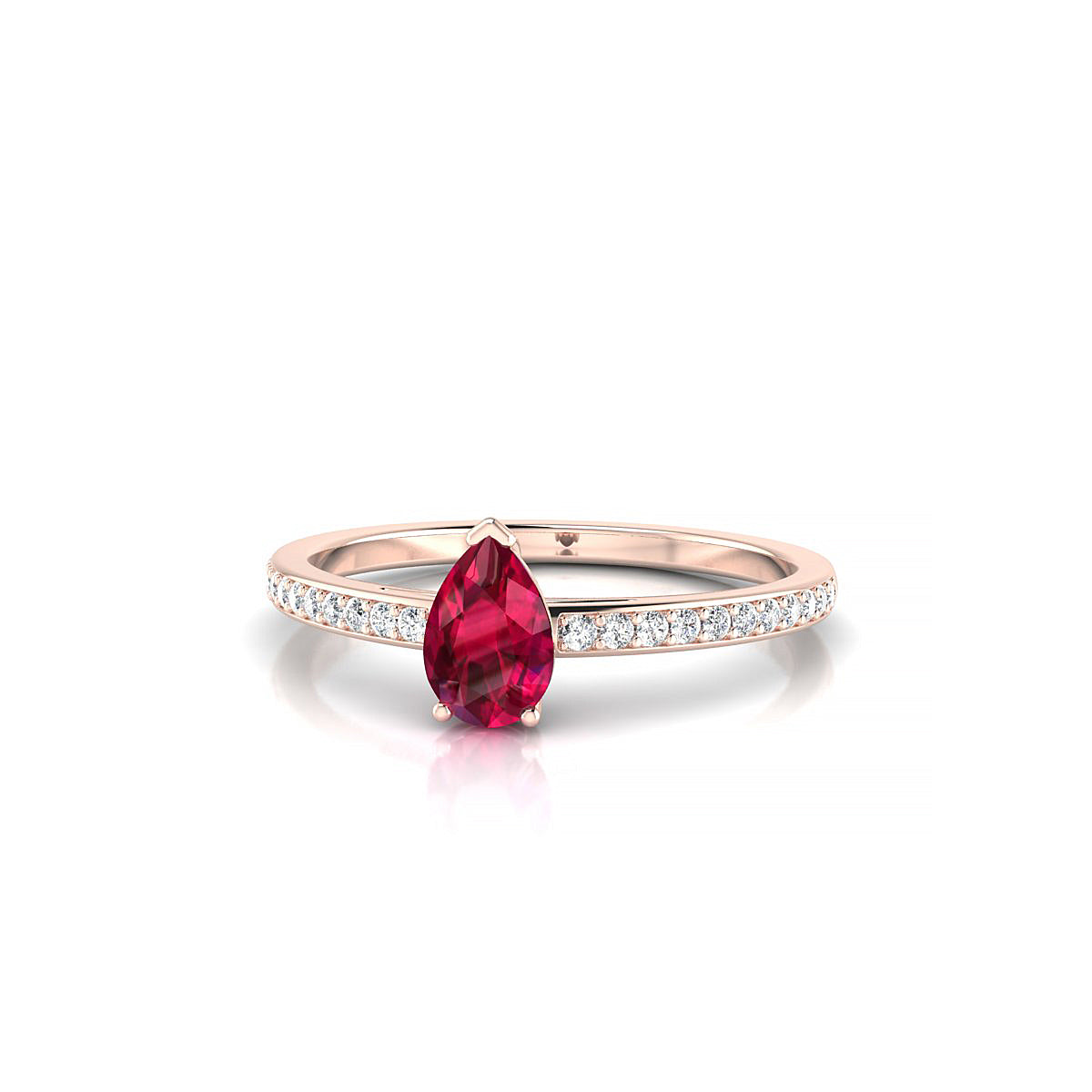 Promise | 18k Rose Gold 6 x 4 mm Pear Ruby Ring