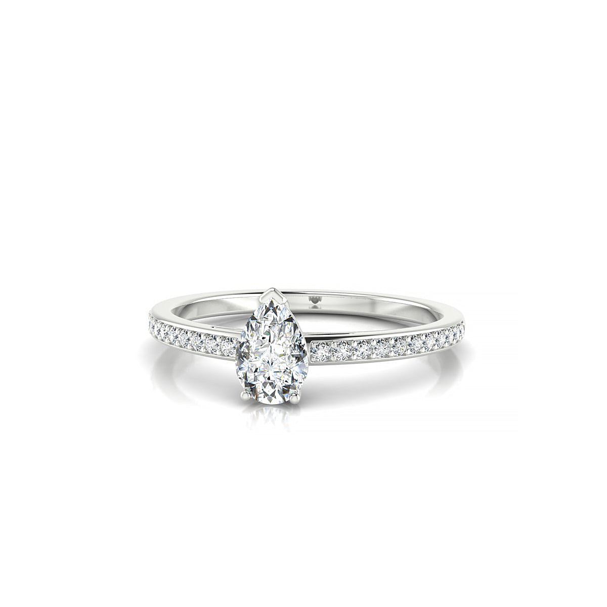 Promise | 18k White Gold 6 x 4 mm Pear Diamond Ring