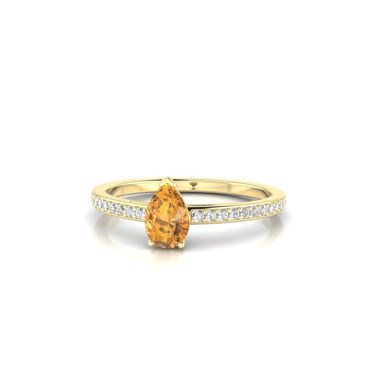 Promise | 18k Yellow Gold 6 x 4 mm Pear Citrine Ring