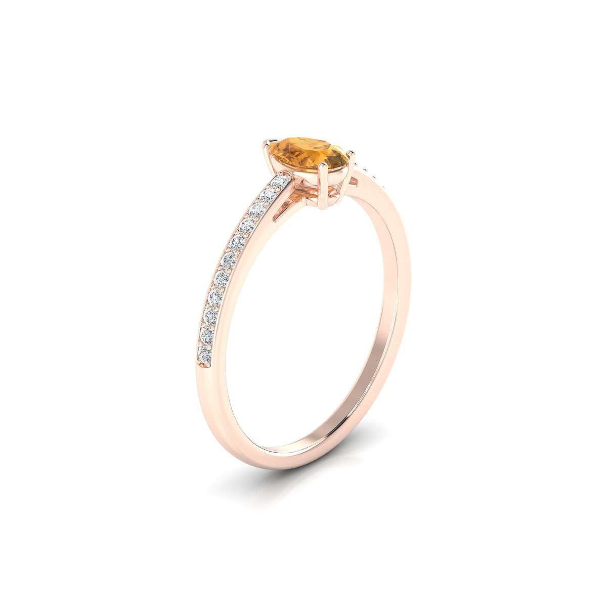 Promise | 18k Rose Gold 6 x 4 mm Pear Citrine Ring