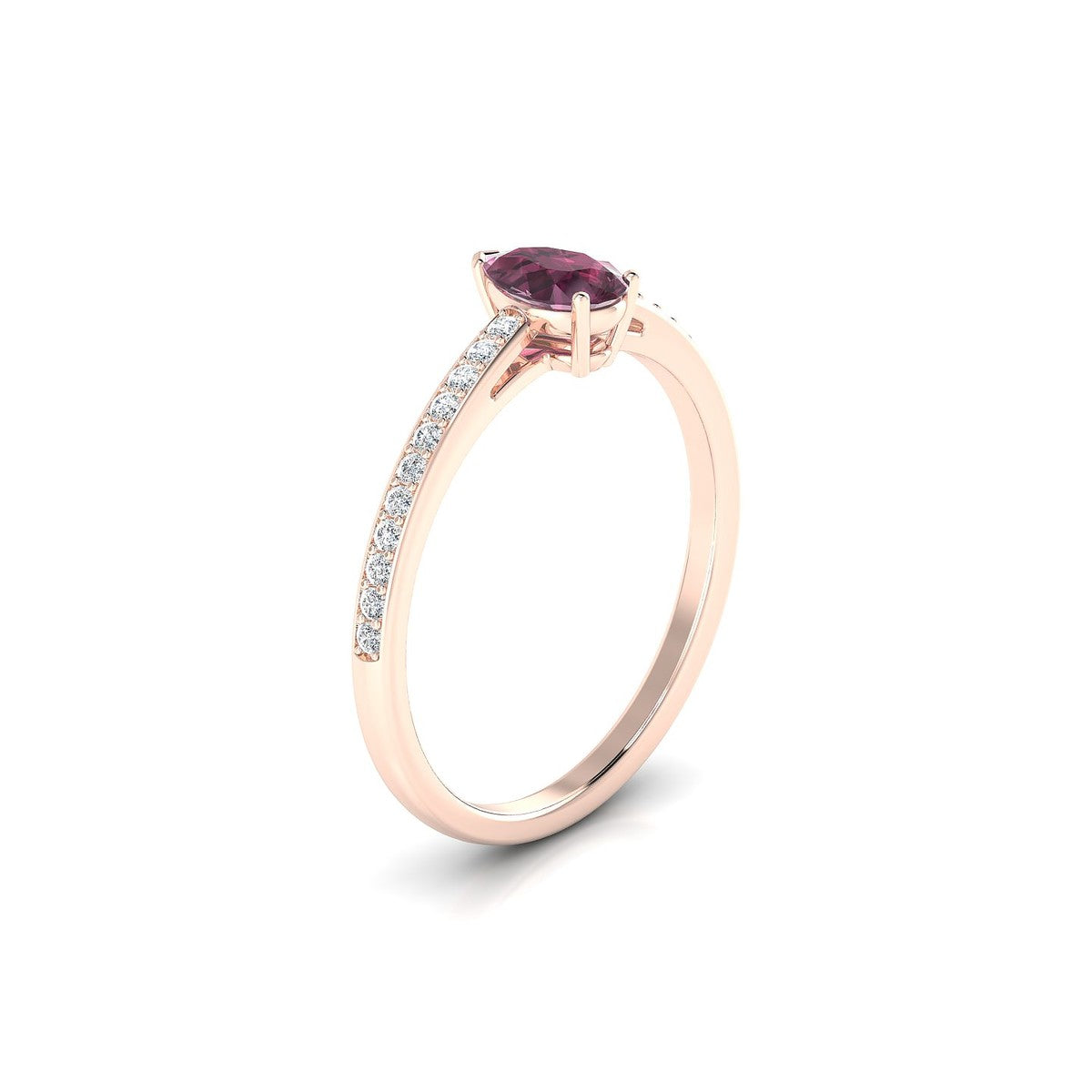 Promise | 18k Rose Gold 6 x 4 mm Pear Rhodolite Ring