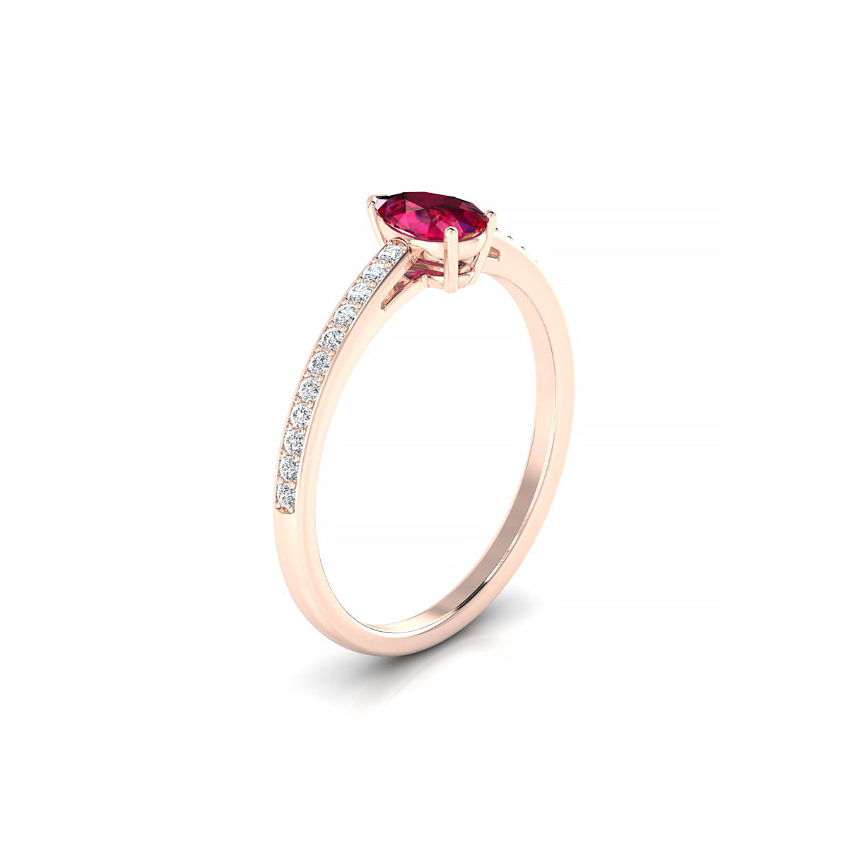 Promise | 18k Rose Gold 6 x 4 mm Pear Ruby Ring