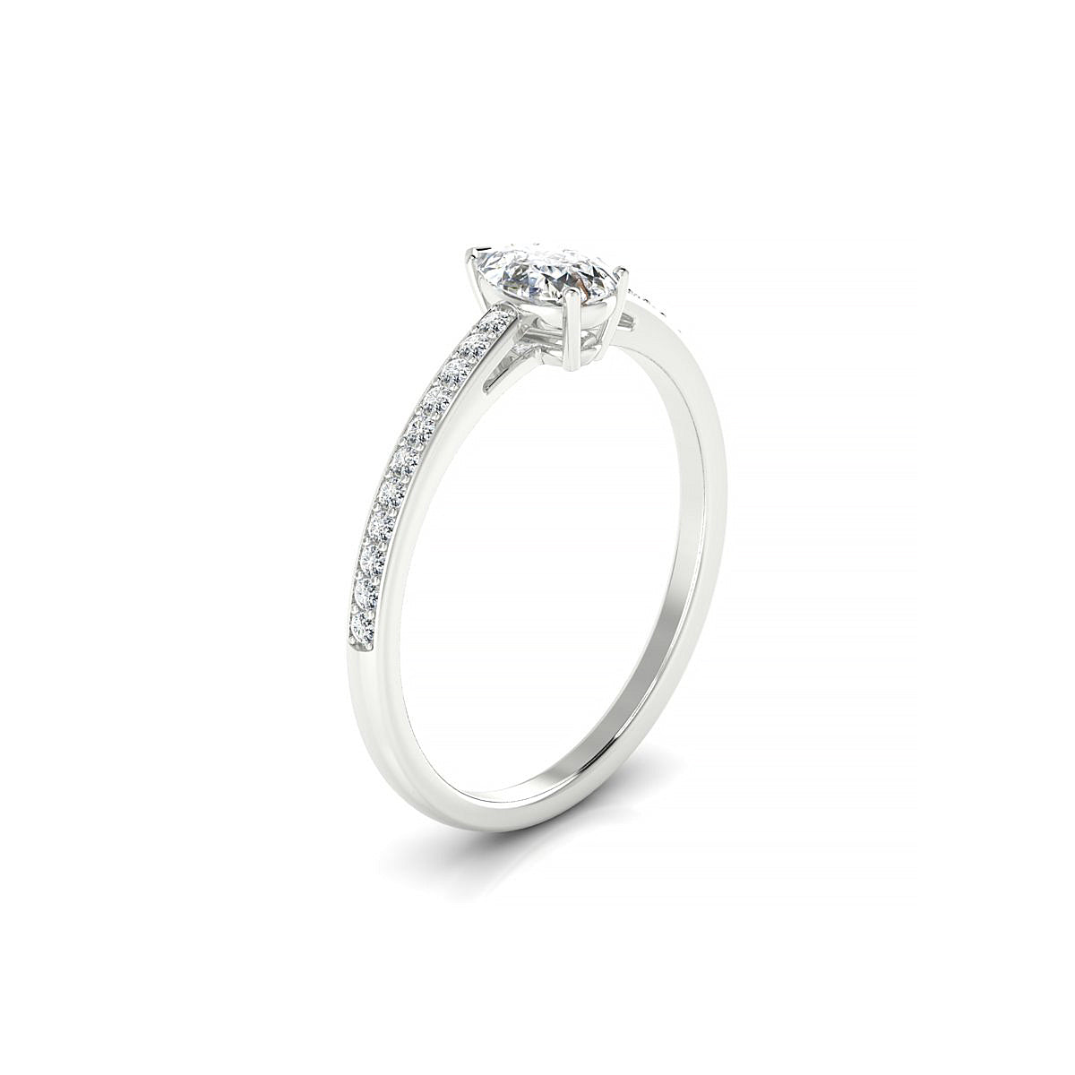 Promise | 18k White Gold 6 x 4 mm Pear Diamond Ring