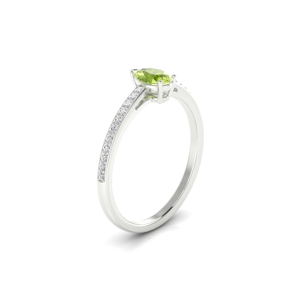 Promise | 18k White Gold 6 x 4 mm Pear Peridot Ring