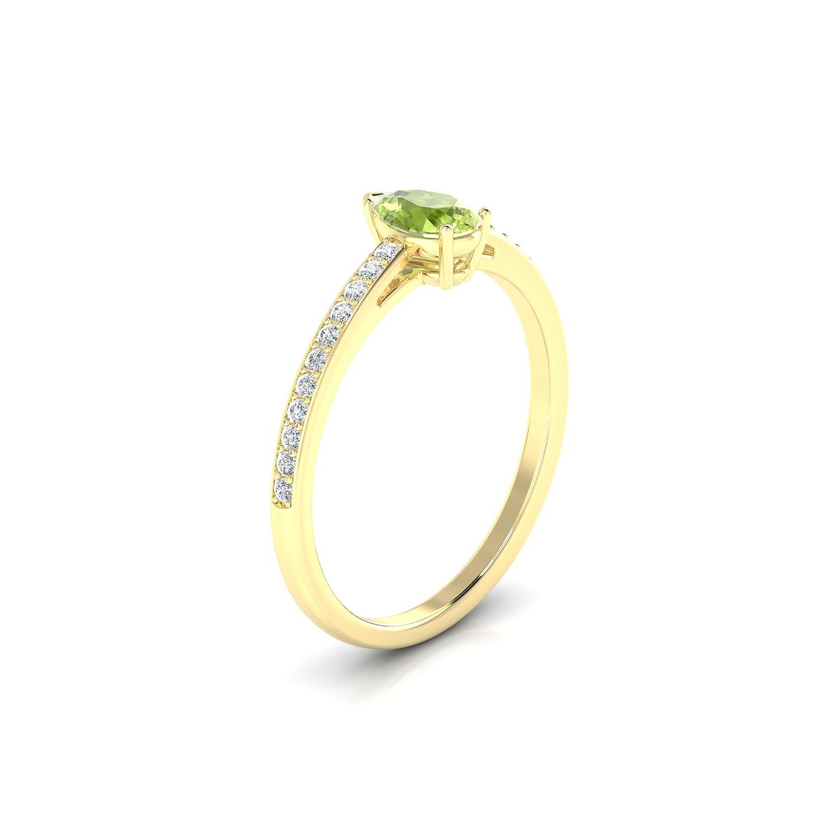 Promise | 18k Yellow Gold 6 x 4 mm Pear Peridot Ring