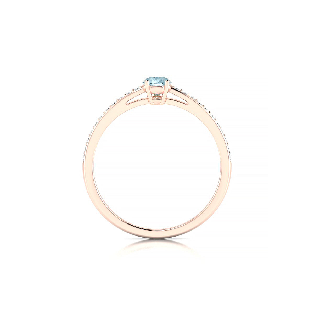 Promise | 18k Rose Gold 6 x 4 mm Pear Aquamarine Ring