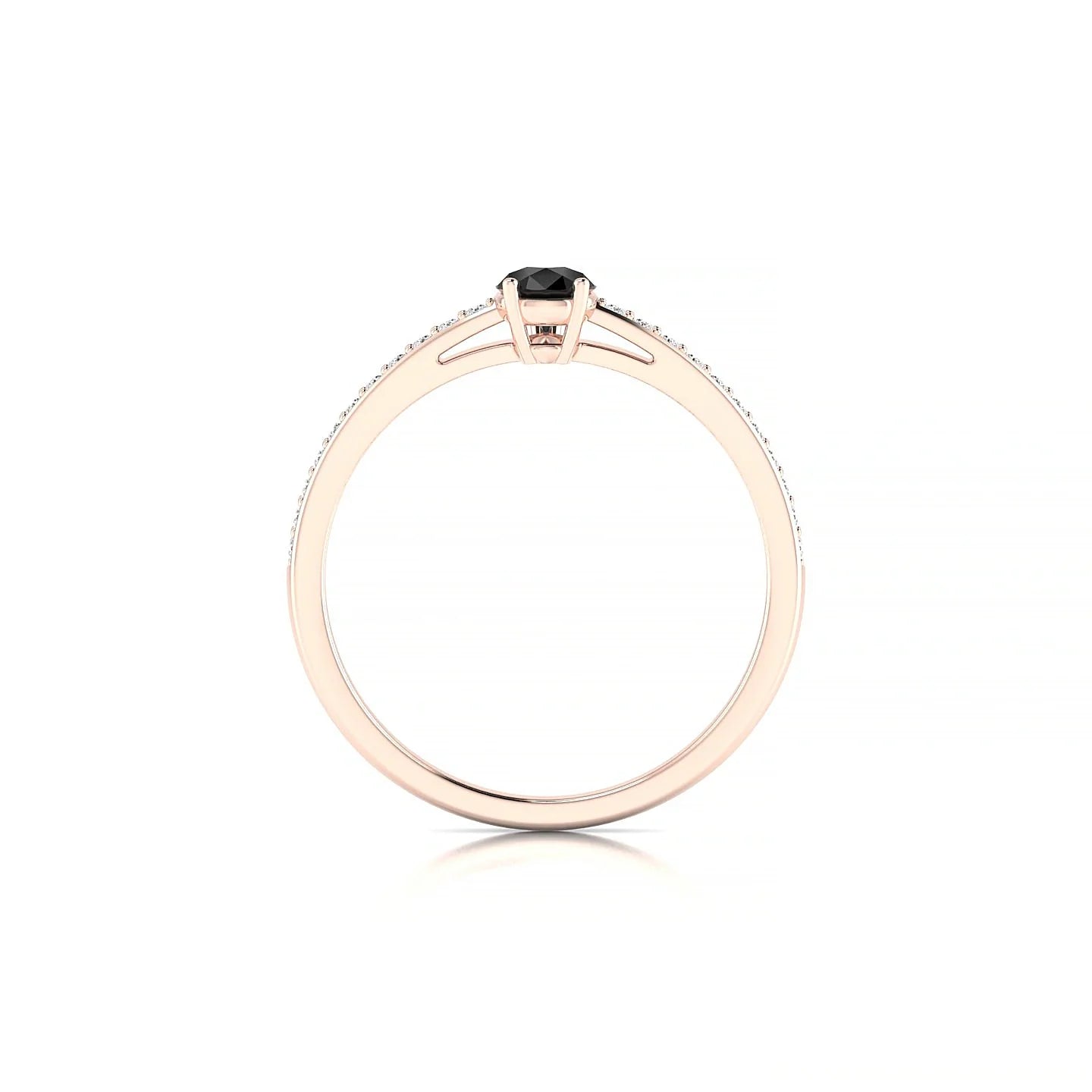 Promise | 18k Rose Gold 6 x 4 mm Pear Black Diamond Ring