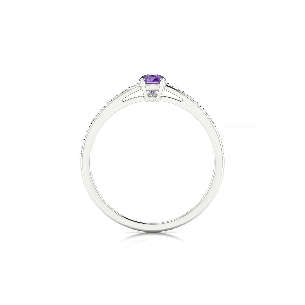 Promise | 18k White Gold 6 x 4 mm Pear Amethyst Ring