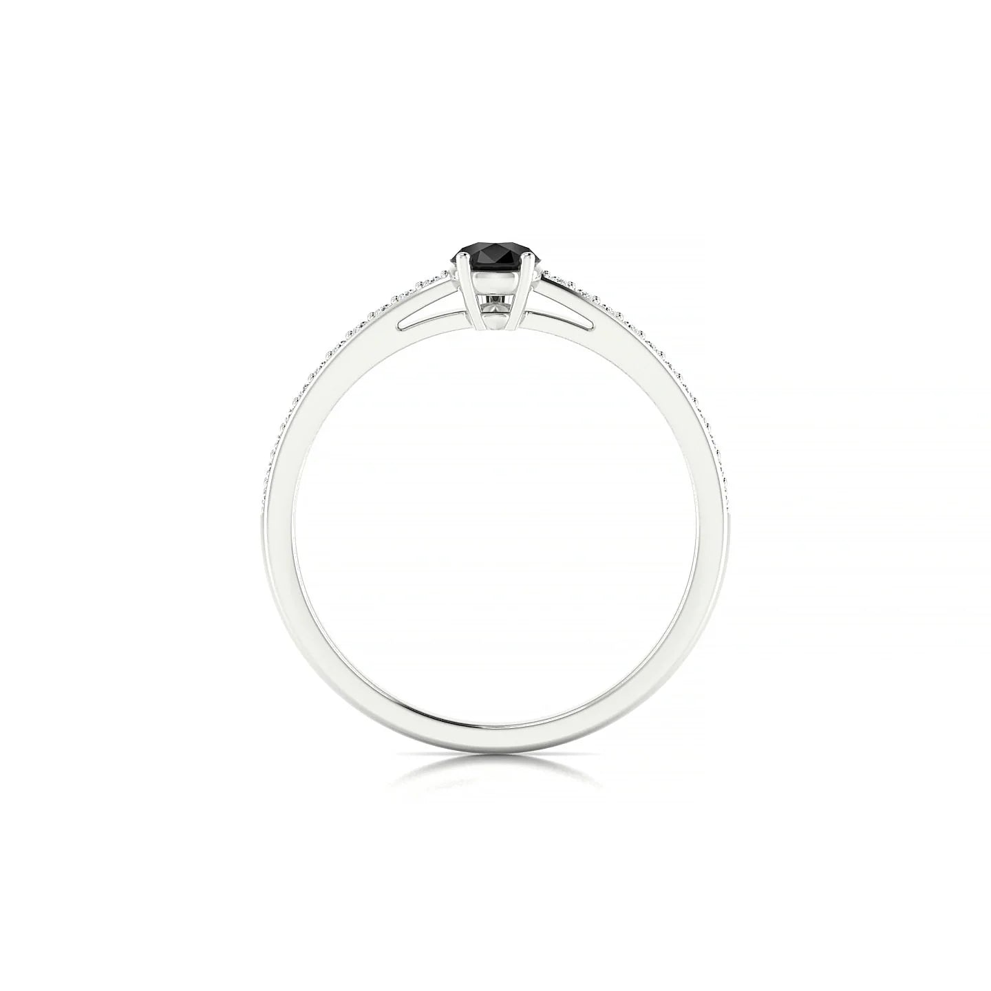 Promise | 18k White Gold 6 x 4 mm Pear Black Diamond Ring