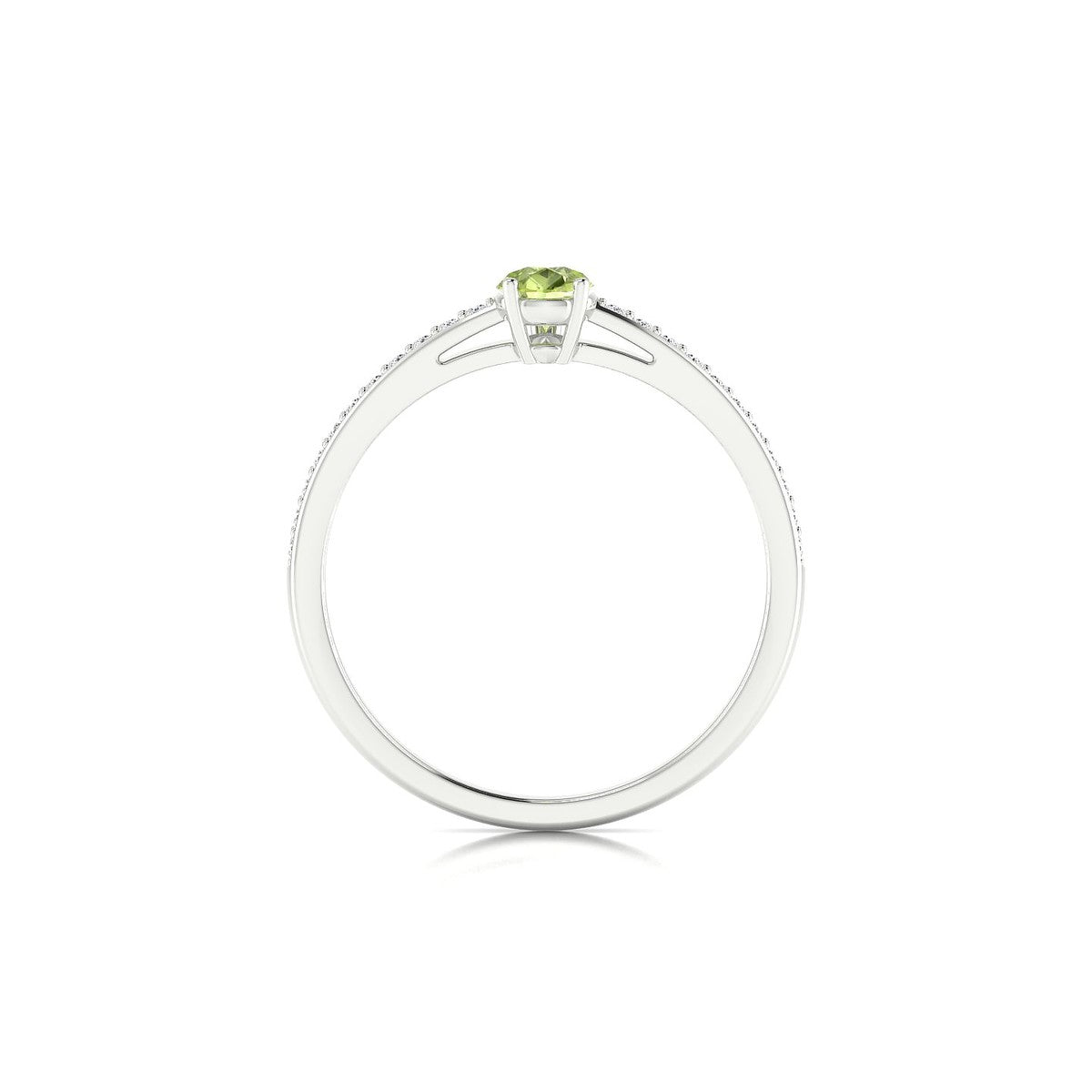 Promise | 18k White Gold 6 x 4 mm Pear Peridot Ring