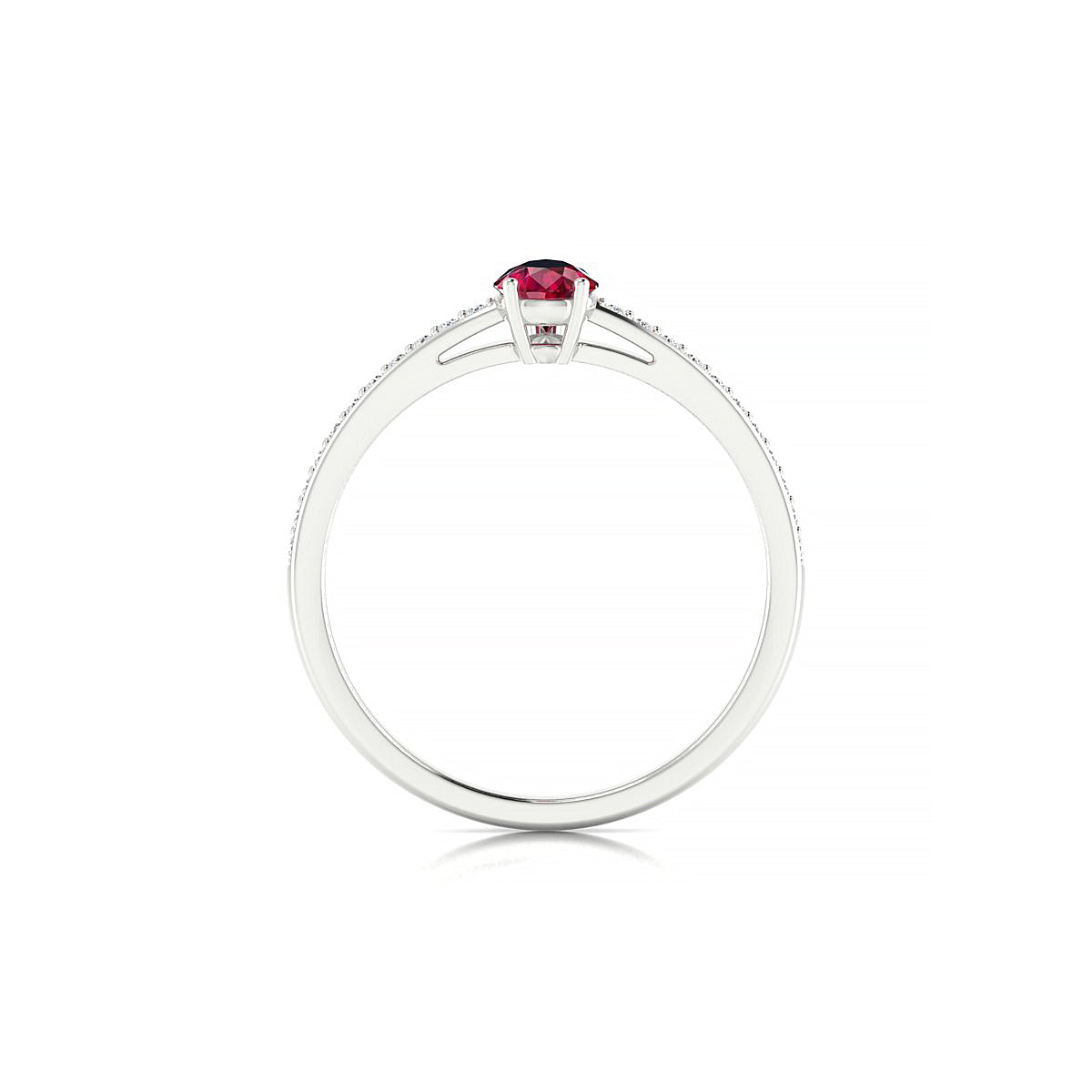 Promise | 18k White Gold 6 x 4 mm Pear Ruby Ring