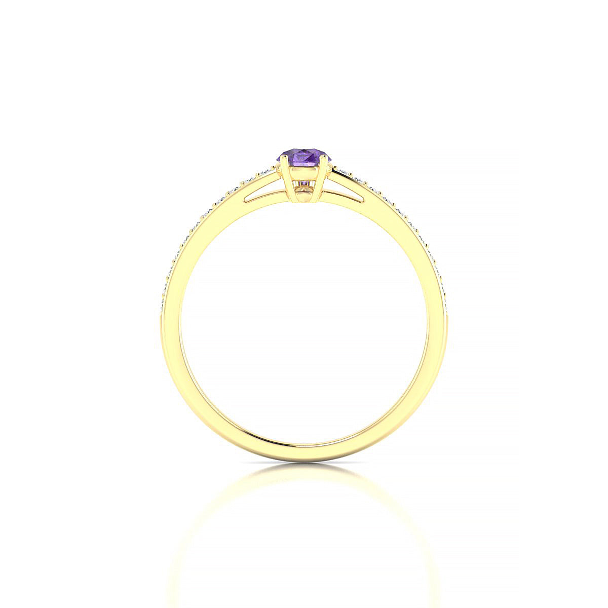 Promise | 18k Yellow Gold 6 x 4 mm Pear Amethyst Ring